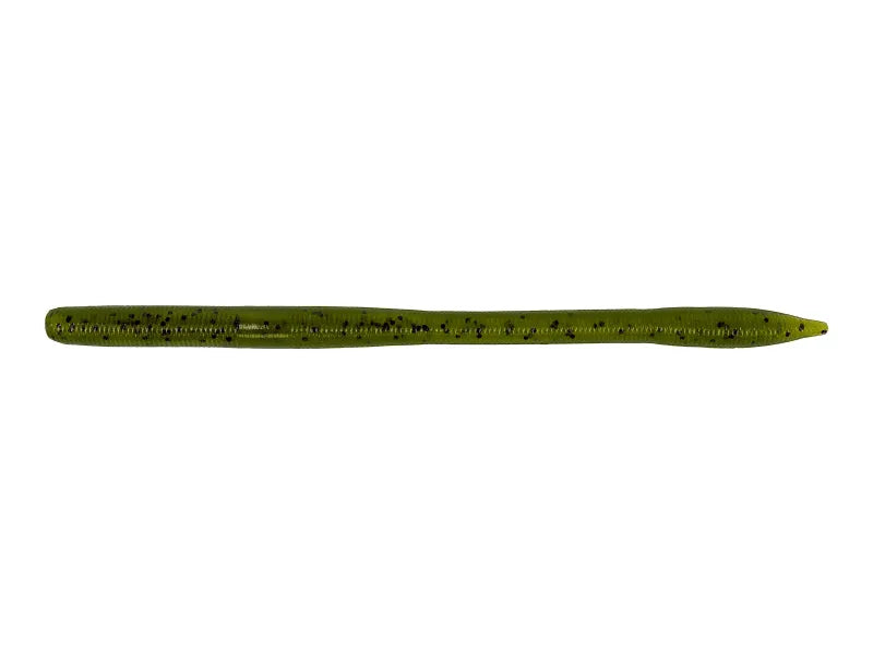 6" Sensei Worm (297) Green Pumpkin Black Flk