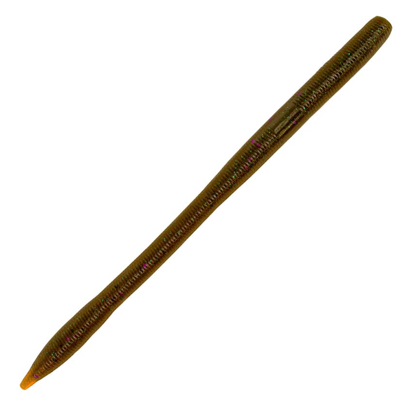 6" Sensei Worm(926) Dark Green Pumpkin Glitter/Amber Lam