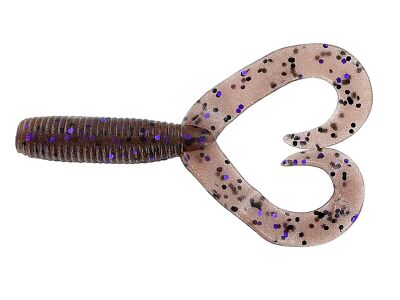 4" Double Tail Grubs (221) Cinnamon Black & Purple Flk.