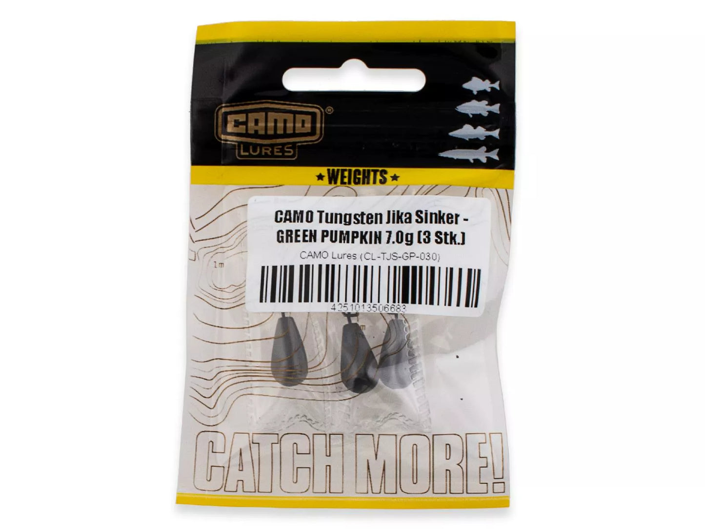CAMO Tungsten Jika Sinker - GREEN PUMPKIN 3.5g (3 Stk.)