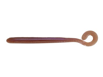 5.5" Curly Tail Worm - Oxblood Light Red Flk.