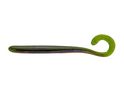 5.5" Curly Tail Worm - Aaron's Magic Red & Black Flk.