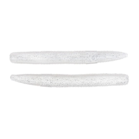 4" STICK WORM- WHITE / ALBINO