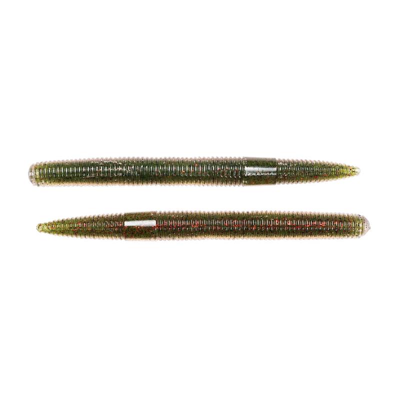 4" STICK WORM- Green / Red