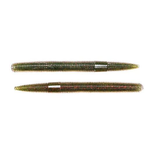 4" STICK WORM- Green / Red