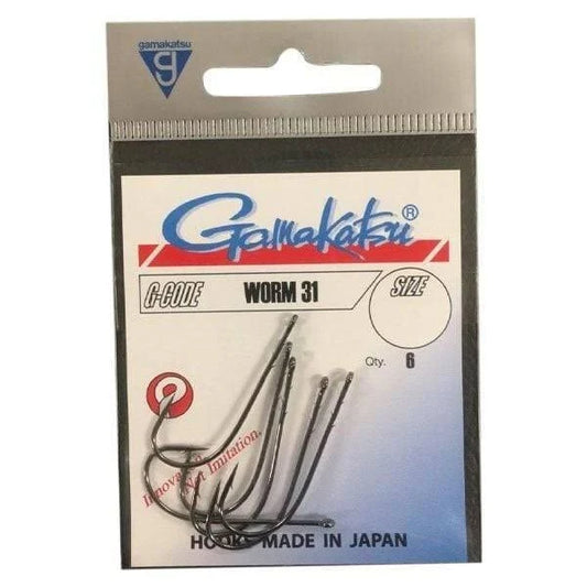 GAMAKATSU HOOK WORM 31 2/0 (SPR) (BLACK)